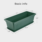 GROWNEER 6 Packs 17 Inches Green Flower Window Box Plastic Vegetable Planters - Image 3