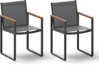 Outdoor Dining Chairs Set of 2, Aluminum Patio Dining Chiars by Oasbira