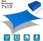 KANAGAWA Sun Shade Sail 7'x13' Blue Rectangle UV Block Canopy Awning Shelter - Image 2