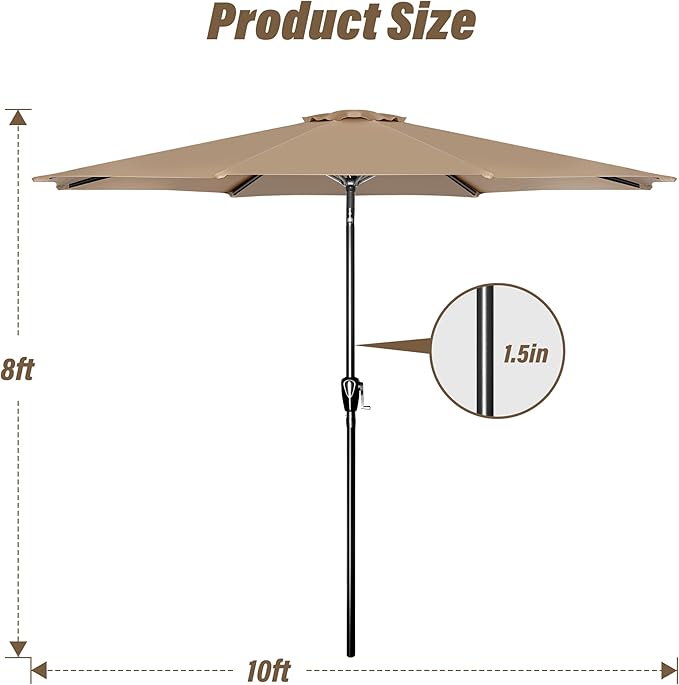 Simple Deluxe 9' Patio Umbrella Outdoor Table Market Yard Umbrella - Image 6