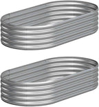 2PCS 4x2x1FT Galvanized Raised Garden Bed Kit, Vegetable Boxes-Oval Metal by Yortrek