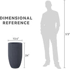 Kante 24 Inch Tall Round Concrete Planter, Large Indoor Outdoor Plant Pots - Image 7