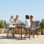 Patio Swivel Bar Stools Set of 4, Outdoor Bar Height Swivel Chairs - Image 8