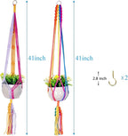 Rainbow Colorful Macrame Plant Hanger - Image 5