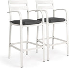 VINGLI Outdoor Bar Stools Set of 2, All-Weather Bar Height Aluminum Stools by VINGLI
