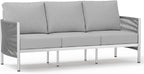Aluminum Outdoor Patio Couch, 3 Seats HDPE Rope Patio Sofa by Oasbira