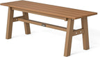 VINGLI 47” Outdoor Bench Garden Bench HDPE Porch Bench w/Metal Legs, Poly by VINGLI