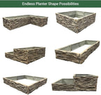 Raised Garden Bed Tan/Brown Ledgestones Composite Polyurethane Natural Look - Image 2