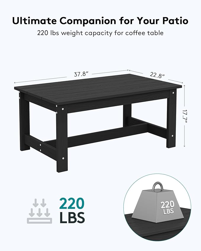 SERWALL HDPE Patio Coffee Table - Image 3