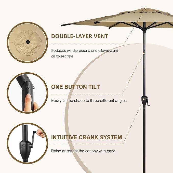Abba Patio 11FT Lyon Outdoor Patio Umbrella Outdoor Table Umbrella - Image 2