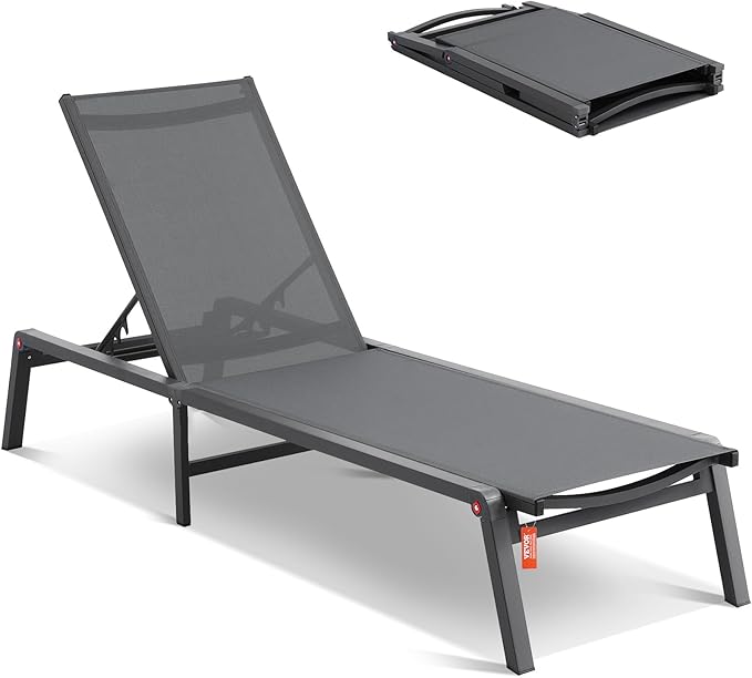 VEVOR Chaise Lounge Chair Outdoor, Aluminum Patio Lounge Chairs by VEVOR