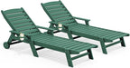 SERWALL Patio Chaise Lounge Chair Set of 2, Poly Lounge Chair by SERWALL