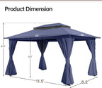 LAUSAINT HOME Semi-Permanent Outdoor Patio Gazebo 10'x13', Heavy Duty Party - Image 3