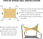 KANAGAWA 12'X12' Sand Custom Size Sun Shade Sail Square UV Block Canopy Cover - Image 6