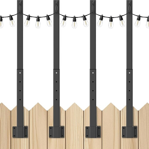 4 Pack String Light Poles, 2.8 Ft Light Poles by Mutovlin