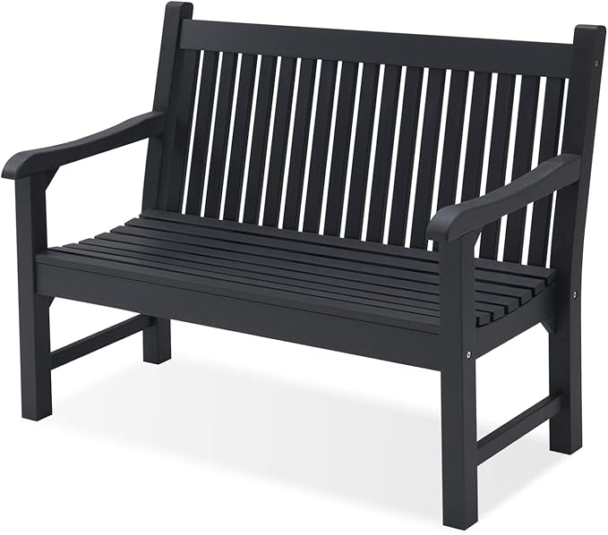 Psilvam Garden Bench, 2-Person Poly Lumber Patio Bench, All-Weather Outdoor by PsilvamGardenFurniture