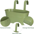 HowRU Metal Iron Flower Pots for Railing Fence Hanging Bucket Pots and Hanging - Image 3