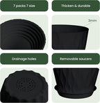 7/6.5/6/5.5/5/4.5/4 inch Plastic Plant Pots, 7 Pack Flower Planter - Image 4