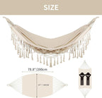 Bellzacasa Double Hammock, Heavy Duty 500 lb Load Capacity Tassels and Fishtail - Image 2