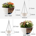 Hanging Planters for Indoor Outdoor Plants 8 and 10 Inch, 4 Packs Hanging - Image 2