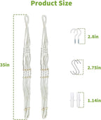 Macrame Plant Hanger Set of 2, 35 Inch Indoor Hanging Planter - Image 2