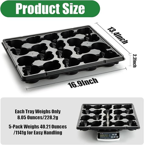 20 Cell Plant Trays for Carrying 3 inch Round Nursery Pots, Sturdy Plastic - Image 2
