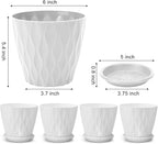 6 inch Plant Pots, 5 Pack Flower Pots Outdoor Indoor, Planters - Image 2