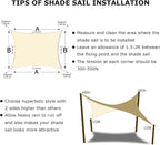 KANAGAWA 12'X14' Cream Custom Size Sun Shade Sail Rectangle UV Block Canopy - Image 6