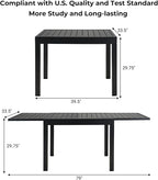 Grand patio 5-Piece Outdoor Dining Set, 4 Leather-Look Wicker Blue Swivel Patio - Image 8