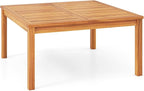 Tangkula Patio Wood Coffee Table, Solid Acacia Wood 35.5 Inches Side Table - Image 9