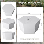 UPHA Outdoor Hexagon Coffee Table, Small Modern Minimalist Accent Tables - Image 2