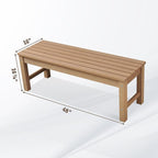 Psilvam Outdoor Bench, Two Person Poly Lumber Porch Bench, Weatherproof Garden - Image 3