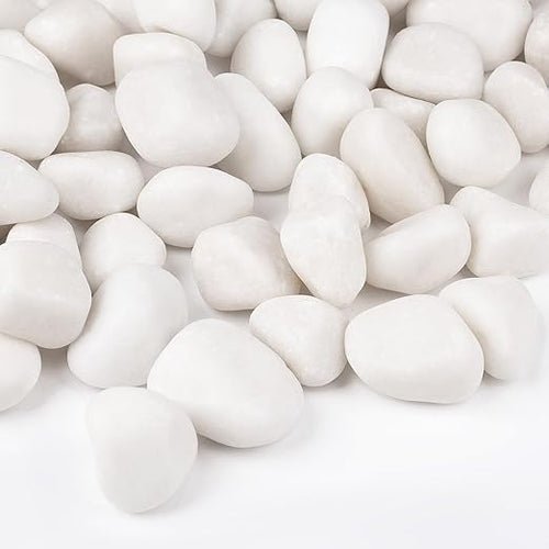 20 lbs White Rocks for Landscaping, 1-2 inch Decorative Rocks for Plants Indoor by OutdoorD%C3%A9cor