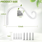 BOLITE Plant Hangers Outdoor Indoor, 12 Inch Wall Plant Hooks, Metal Bird - Image 8