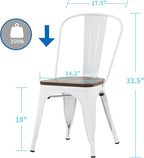 Nazhura Metal Dining Chair Farmhouse Tolix Style - Image 3