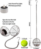 Solar Hanging Lanterns Outdoor Waterproof, Rust Iron Ball Candle Holder - Image 3