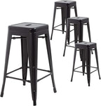 FDW Metal Bar Stools Set of 4 Counter Height Bar Stools 24 Inches Industrial by FDW