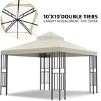 Sumfaller 10x10 FT Gazebo Replacement Canopy Top Cover Double Tiered Canopy Top - Image 3