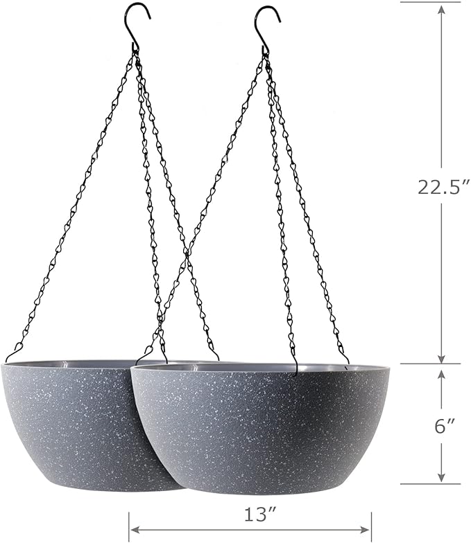 13 inch Large Hanging Planters Plant Pots - Image 2