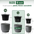 T4U 6 Inch Self Watering Pots for Indoor Plants, 6 Pack Plant Pots, Self - Image 2