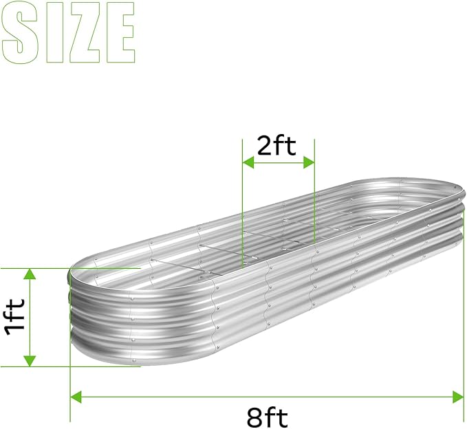 Land Guard 8ft Galvanized Raised Garden Bed Kit, Raised Garden Boxes Outdoor - Image 2