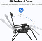 Nazhura Set of 2 Relaxing Recliners Patio Chairs Adjustable Steel Mesh Zero - Image 4