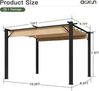 Aoxun 10'x12' Outdoor Pergola, Patio Aluminum Pergola - Image 7