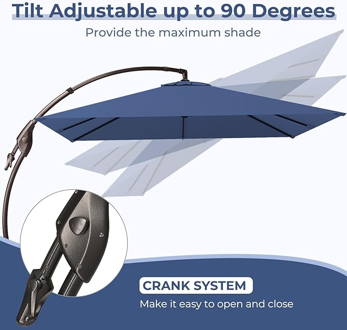 Grand patio 10x10 FT Patio Cantilever Umbrella - Image 4
