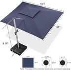 PURPLE LEAF 10' X 13' Patio Umbrella Outdoor Rectangle Umbrella Large - Image 3