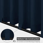 Easy-Going Outdoor Patio Curtains Detachable Tab Top Windproof Weatherproof - Image 3
