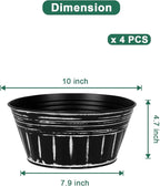 vensovo 10 Inches Black Metal Rustic Plant Pots - Image 2