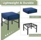2 Pieces Outdoor Ottomans for Patio, Assembled Patio Ottomans - Image 6