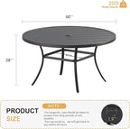 VICLLAX 60" Outdoor Round Patio Table - Image 3
