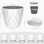 6 Pack 7 Inch Indoor Plant Pots - Image 2